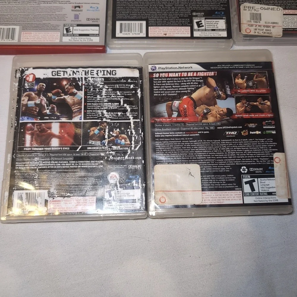 UFC Undisputed 2009, Gran Turismo 5, Fight Night Rnd 3, Nba 2k10 & 12, PS3 Games